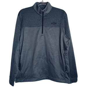 Callaway Mens Small Quarter Zip Black Pullover Long Sleeve Top Golf